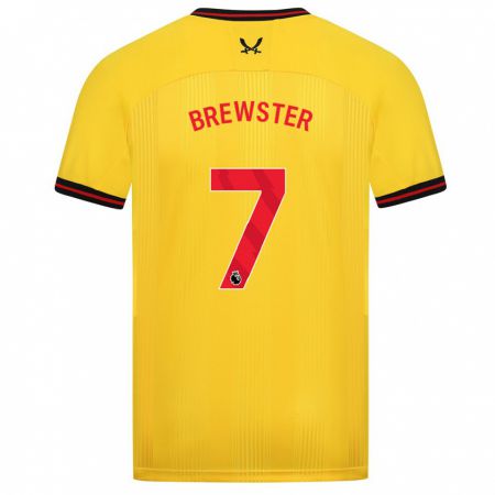 Kandiny Niño Camiseta Rhian Brewster #7 Amarillo 2ª Equipación 2023/24 La Camisa Chile