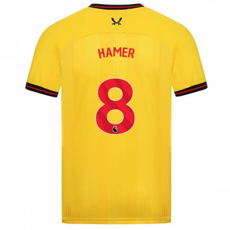 Kandiny Niño Camiseta Gustavo Hamer #8 Amarillo 2ª Equipación 2023/24 La Camisa Chile