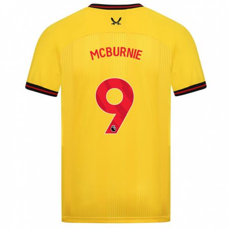 Kandiny Niño Camiseta Oli Mcburnie #9 Amarillo 2ª Equipación 2023/24 La Camisa Chile