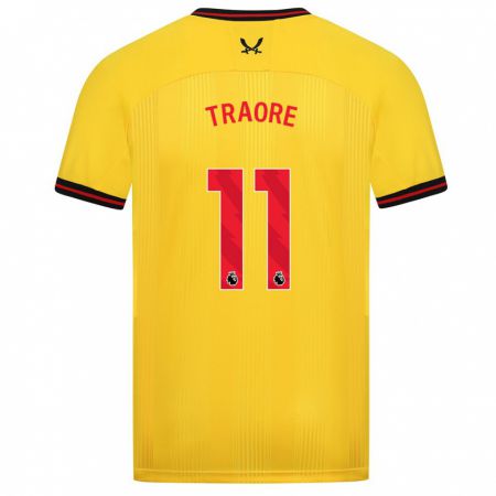 Kandiny Niño Camiseta Bénie Traoré #11 Amarillo 2ª Equipación 2023/24 La Camisa Chile