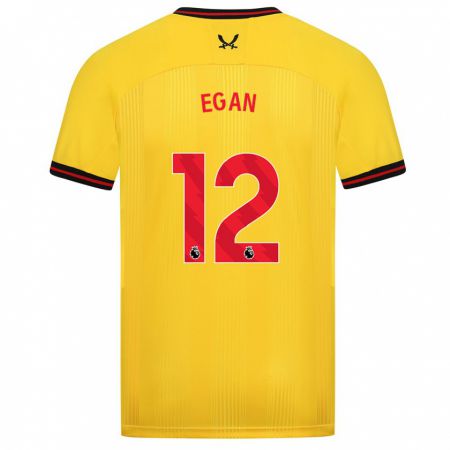 Kandiny Niño Camiseta John Egan #12 Amarillo 2ª Equipación 2023/24 La Camisa Chile