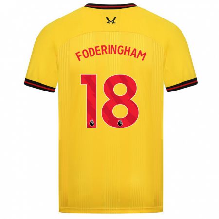 Kandiny Niño Camiseta Wes Foderingham #18 Amarillo 2ª Equipación 2023/24 La Camisa Chile