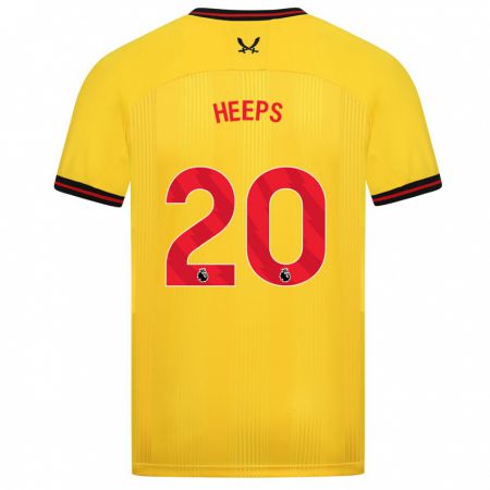 Kandiny Niño Camiseta Eleanor Heeps #20 Amarillo 2ª Equipación 2023/24 La Camisa Chile