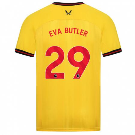 Kandiny Niño Camiseta Eva Butler #29 Amarillo 2ª Equipación 2023/24 La Camisa Chile