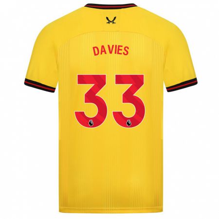 Kandiny Niño Camiseta Bethan Davies #33 Amarillo 2ª Equipación 2023/24 La Camisa Chile