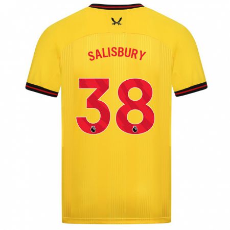 Kandiny Niño Camiseta Chloe Salisbury #38 Amarillo 2ª Equipación 2023/24 La Camisa Chile