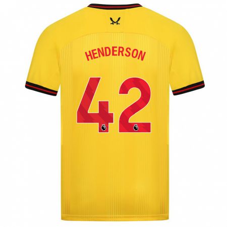 Kandiny Niño Camiseta Peyton Henderson #42 Amarillo 2ª Equipación 2023/24 La Camisa Chile