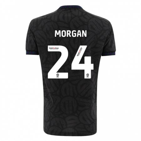 Kandiny Niño Camiseta Ffion Morgan #24 Negro 2ª Equipación 2023/24 La Camisa Chile