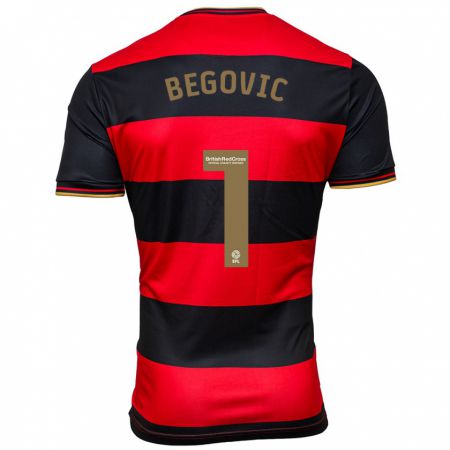 Kandiny Niño Camiseta Asmir Begovic #1 Negro Rojo 2ª Equipación 2023/24 La Camisa Chile