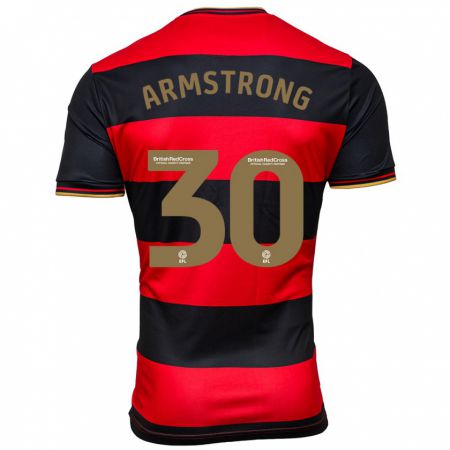 Kandiny Niño Camiseta Sinclair Armstrong #30 Negro Rojo 2ª Equipación 2023/24 La Camisa Chile