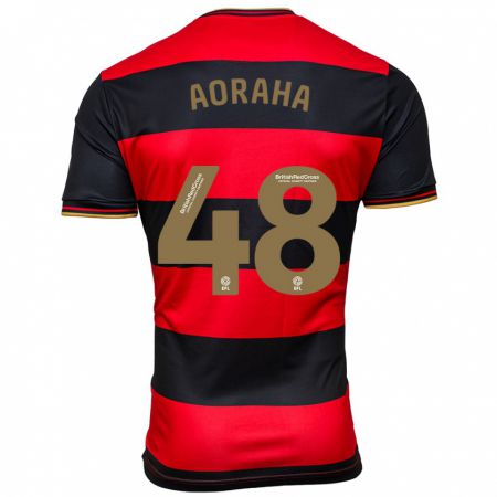 Kandiny Niño Camiseta Alexander Aoraha #48 Negro Rojo 2ª Equipación 2023/24 La Camisa Chile