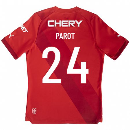 Kandiny Niño Camiseta Alfonso Parot #24 Rojo 2ª Equipación 2023/24 La Camisa Chile