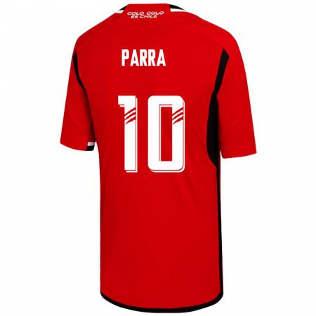 Kandiny Niño Camiseta Pablo Parra #10 Rojo 2ª Equipación 2023/24 La Camisa Chile