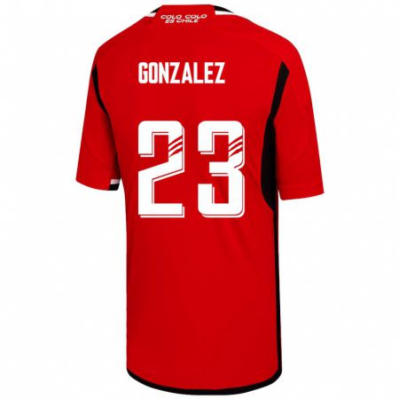 Kandiny Niño Camiseta Ramiro González #23 Rojo 2ª Equipación 2023/24 La Camisa Chile