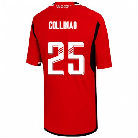Kandiny Niño Camiseta Margarita Collinao #25 Rojo 2ª Equipación 2023/24 La Camisa Chile