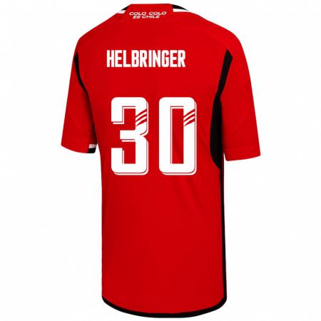 Kandiny Niño Camiseta Aixa Helbringer #30 Rojo 2ª Equipación 2023/24 La Camisa Chile