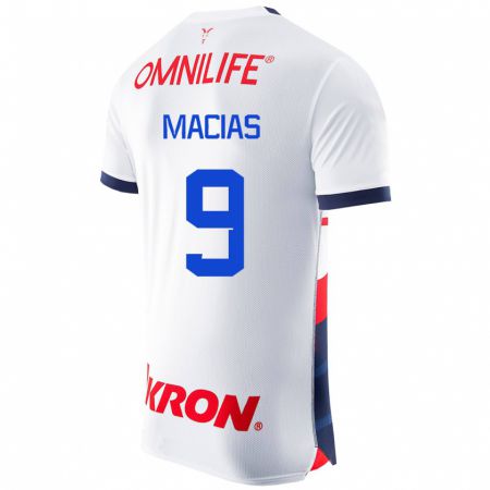 Kandiny Niño Camiseta José Juan Macías #9 Blanco 2ª Equipación 2023/24 La Camisa Chile