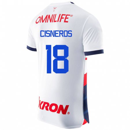 Kandiny Niño Camiseta Ronaldo Cisneros #18 Blanco 2ª Equipación 2023/24 La Camisa Chile