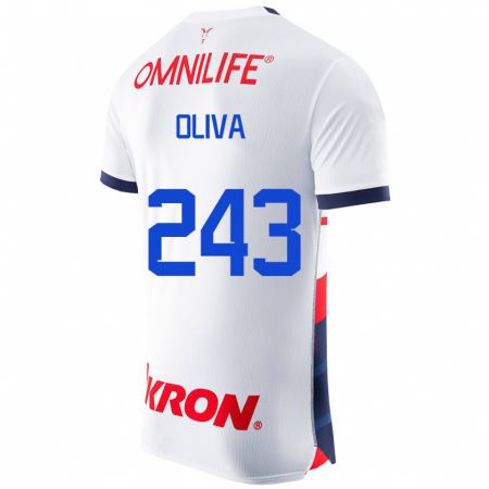 Kandiny Niño Camiseta Diego Oliva #243 Blanco 2ª Equipación 2023/24 La Camisa Chile