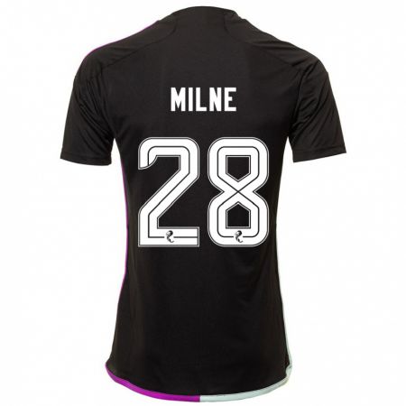 Kandiny Niño Camiseta Jack Milne #28 Negro 2ª Equipación 2023/24 La Camisa Chile