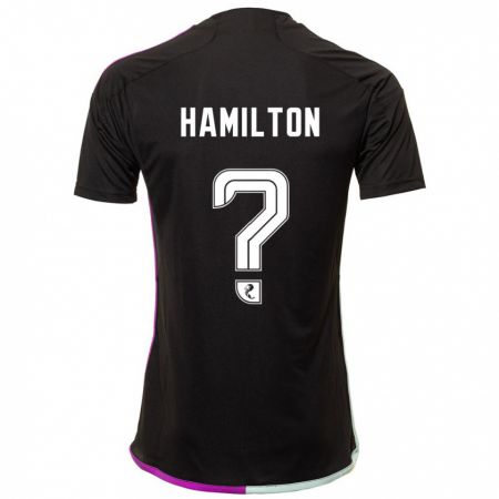 Kandiny Niño Camiseta Brendan Hamilton #0 Negro 2ª Equipación 2023/24 La Camisa Chile