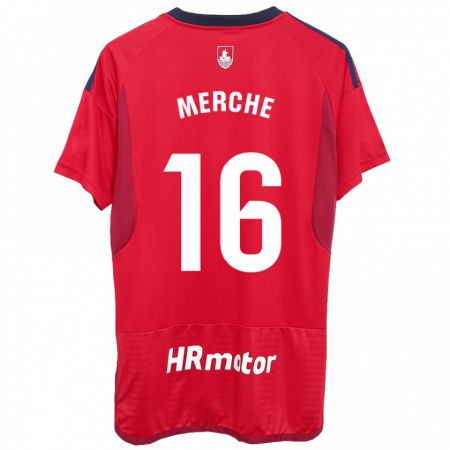 Kandiny Hombre Camiseta Merche Izal García #16 Rojo 1ª Equipación 2023/24 La Camisa Chile