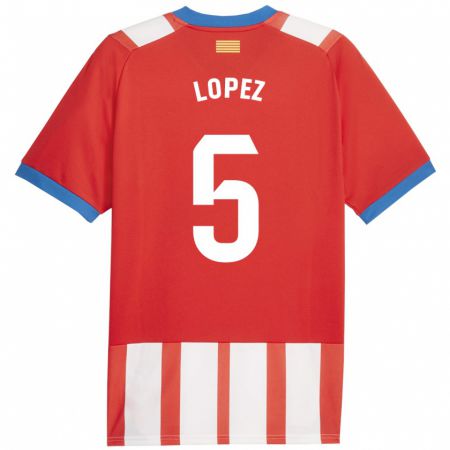 Kandiny Hombre Camiseta David López #5 Rojo Blanco 1ª Equipación 2023/24 La Camisa Chile