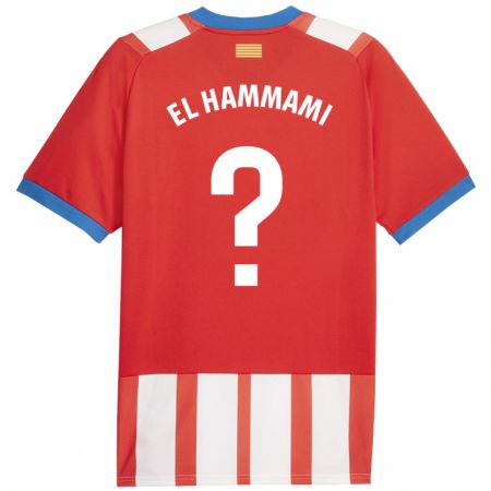 Kandiny Hombre Camiseta Ayoub El Hammami #0 Rojo Blanco 1ª Equipación 2023/24 La Camisa Chile