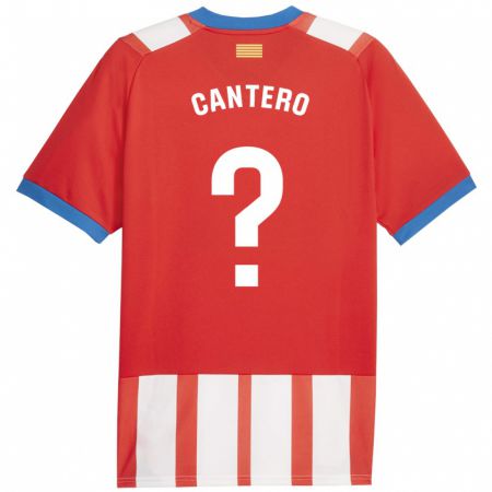 Kandiny Hombre Camiseta Adrian Cantero #0 Rojo Blanco 1ª Equipación 2023/24 La Camisa Chile