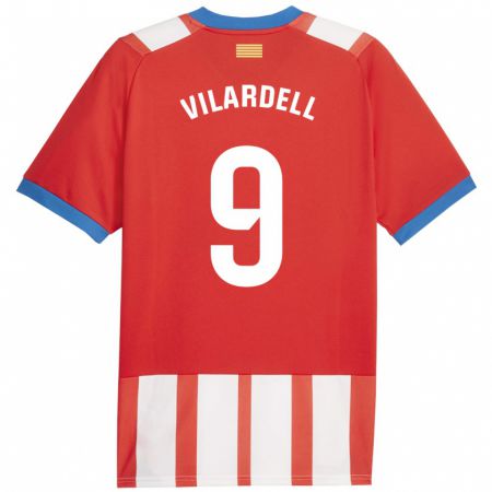 Kandiny Hombre Camiseta Júlia Vilardell #9 Rojo Blanco 1ª Equipación 2023/24 La Camisa Chile