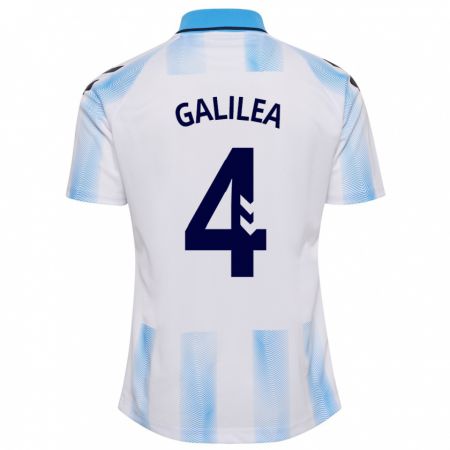 Kandiny Hombre Camiseta Einar Galilea #4 Blanco Azul 1ª Equipación 2023/24 La Camisa Chile