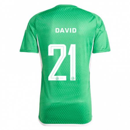 Kandiny Hombre Camiseta Dean David #21 Blanco Azul 1ª Equipación 2023/24 La Camisa Chile