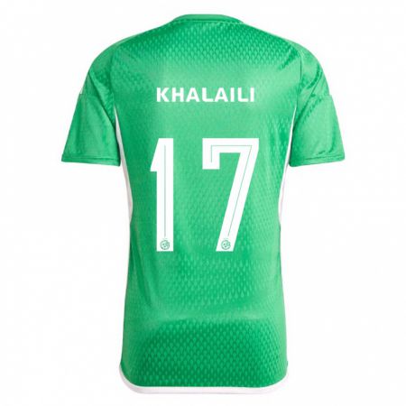 Kandiny Hombre Camiseta Iyad Khalaili #17 Blanco Azul 1ª Equipación 2023/24 La Camisa Chile