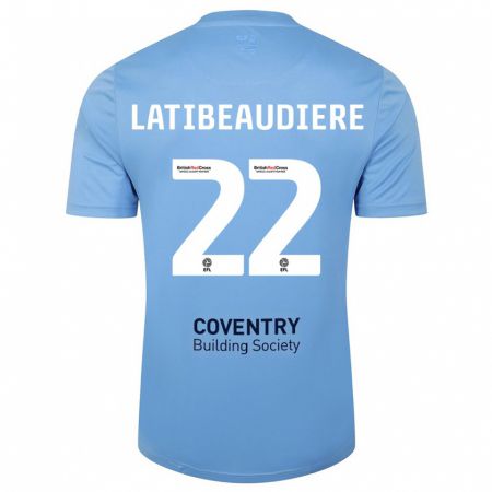 Kandiny Hombre Camiseta Joel Latibeaudiere #22 Cielo Azul 1ª Equipación 2023/24 La Camisa Chile