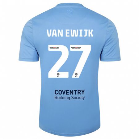 Kandiny Hombre Camiseta Milan Van Ewijk #27 Cielo Azul 1ª Equipación 2023/24 La Camisa Chile