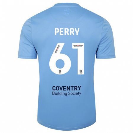 Kandiny Hombre Camiseta Callum Perry #61 Cielo Azul 1ª Equipación 2023/24 La Camisa Chile