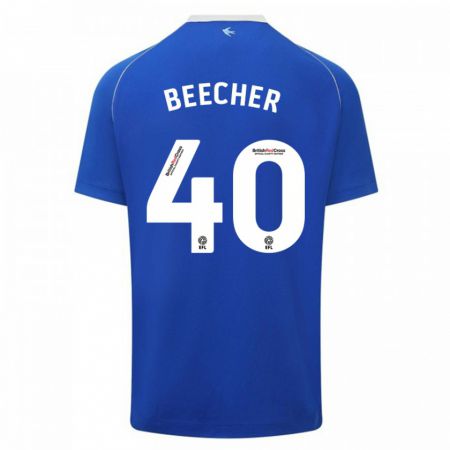 Kandiny Hombre Camiseta Josh Beecher #40 Azul 1ª Equipación 2023/24 La Camisa Chile