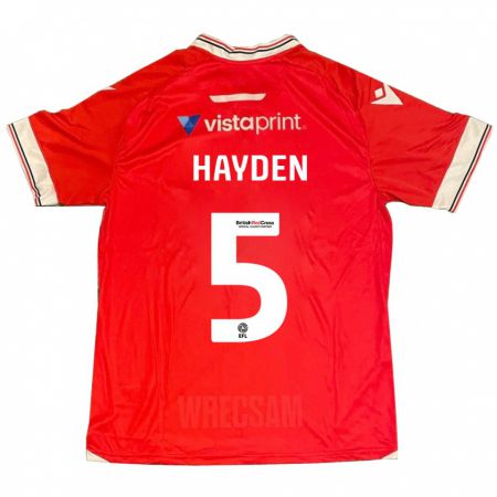 Kandiny Hombre Camiseta Aaron Hayden #5 Rojo 1ª Equipación 2023/24 La Camisa Chile