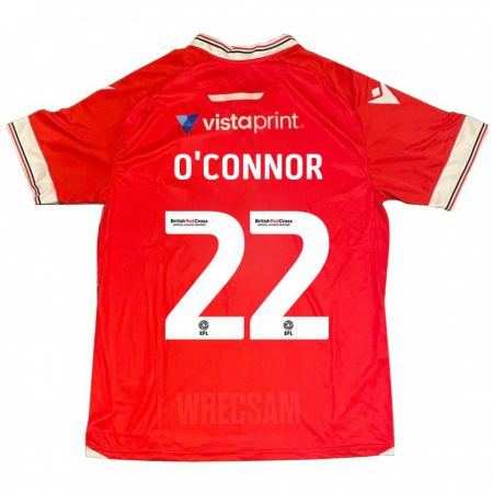 Kandiny Hombre Camiseta Thomas O'connor #22 Rojo 1ª Equipación 2023/24 La Camisa Chile