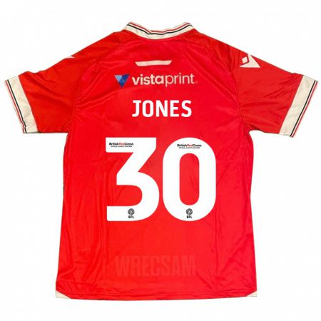 Kandiny Hombre Camiseta James Jones #30 Rojo 1ª Equipación 2023/24 La Camisa Chile