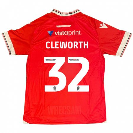 Kandiny Hombre Camiseta Max Cleworth #32 Rojo 1ª Equipación 2023/24 La Camisa Chile