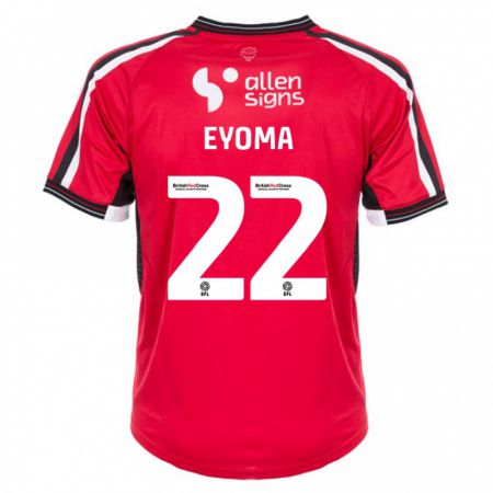 Kandiny Hombre Camiseta Timothy Eyoma #22 Rojo 1ª Equipación 2023/24 La Camisa Chile