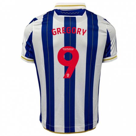 Kandiny Hombre Camiseta Lee Gregory #9 Azul Blanco 1ª Equipación 2023/24 La Camisa Chile