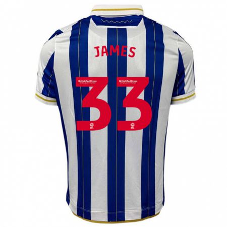 Kandiny Hombre Camiseta Reece James #33 Azul Blanco 1ª Equipación 2023/24 La Camisa Chile