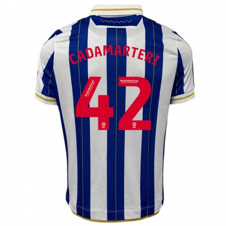 Kandiny Hombre Camiseta Bailey Cadamarteri #42 Azul Blanco 1ª Equipación 2023/24 La Camisa Chile