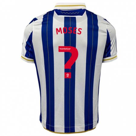 Kandiny Hombre Camiseta Devlan Moses #0 Azul Blanco 1ª Equipación 2023/24 La Camisa Chile
