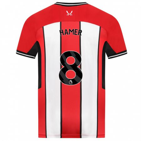 Kandiny Hombre Camiseta Gustavo Hamer #8 Rojo 1ª Equipación 2023/24 La Camisa Chile