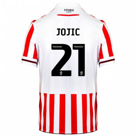 Kandiny Hombre Camiseta Nikola Jojic #21 Rojo Blanco 1ª Equipación 2023/24 La Camisa Chile