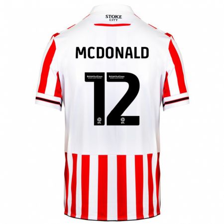 Kandiny Hombre Camiseta Kayleigh Mcdonald #12 Rojo Blanco 1ª Equipación 2023/24 La Camisa Chile