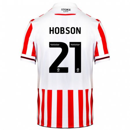 Kandiny Hombre Camiseta Elizabeth Hobson #21 Rojo Blanco 1ª Equipación 2023/24 La Camisa Chile